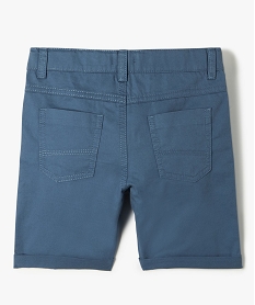 bermuda garcon en coton twill uni a revers bleu horizon shorts bermudas et pantacourtsD544401_3