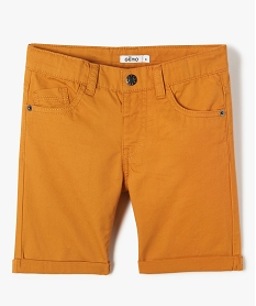 bermuda garcon en coton twill uni a revers orangeD544501_1