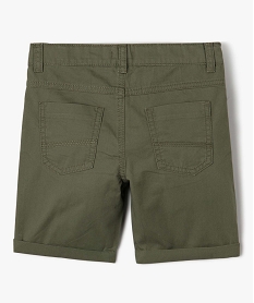 bermuda garcon en coton twill uni a revers kaki standardD544701_4