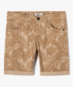GEMO Bermuda garçon en coton twill imprimé à revers Imprimé