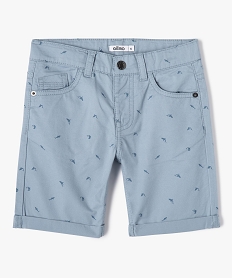 GEMO Bermuda garçon en coton twill imprimé à revers Imprimé