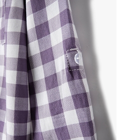 chemise garcon a carreaux avec manches retroussables imprime chemisesD545901_3