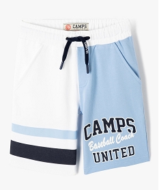 bermuda garcon bicolore en maille - camps united blanc shorts bermudas et pantacourtsD546001_1