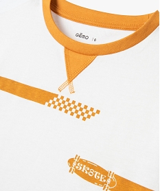 tee-shirt garcon a manches courtes motif skates beigeD548101_2
