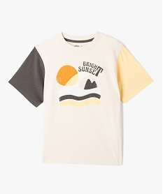 tee-shirt garcon a manches courtes imprime look retro beige tee-shirtsD548201_1