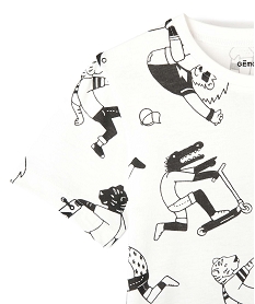 tee-shirt garcon a manches courtes a motifs blanc tee-shirtsD548601_4