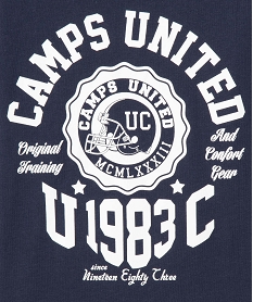 tee-shirt garcon avec inscription xxl sur le buste - camps united bleuD549301_3