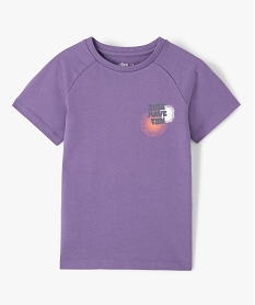 tee-shirt garcon a manches courtes avec motif streetwear au dos violetD550001_1