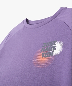 tee-shirt garcon a manches courtes avec motif streetwear au dos violetD550001_2