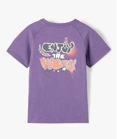 tee-shirt garcon a manches courtes avec motif streetwear au dos violet tee-shirtsD550001_3