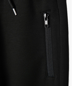 pantalon de jogging garcon en matiere sport a taille elastiquee noirD553001_2