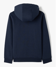 sweat garcon molletonne avec capuche bleu sweatsD553501_3