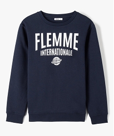 sweat garcon en molleton avec imprime fun bleu sweatsD554301_1