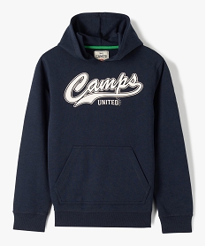GEMO Sweat garçon à capuche avec inscription poitrine - Camps United Bleu