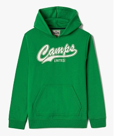 GEMO Sweat garçon à capuche avec inscription poitrine - Camps United Vert