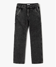 GEMO Jean garçon coupe large délavé gris standard