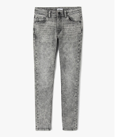 GEMO Jean garçon coupe Skinny coloris délavé gris standard