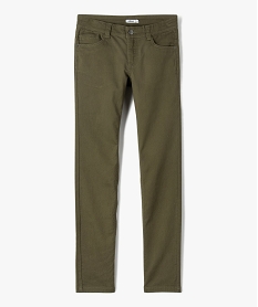 GEMO Pantalon garçon style jean slim 5 poches vert vif