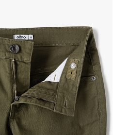 pantalon garcon style jean slim 5 poches vert pantalonsD555801_2