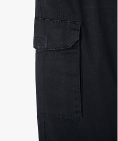 pantalon garcon en toile unie coupe jogger noir pantalonsD556001_2
