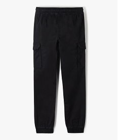 pantalon garcon en toile unie coupe jogger noir pantalonsD556001_3