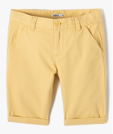 GEMO Bermuda en sergé de coton uni garçon jaune standard