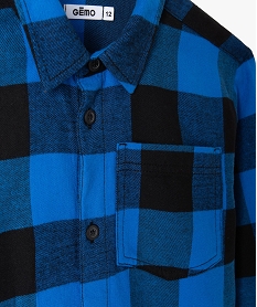 chemise garcon a manches longues en flanelle imprime chemisesD557001_2