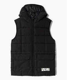 GEMO Blouson matelassé sans manches avec capuche garçon noir standard