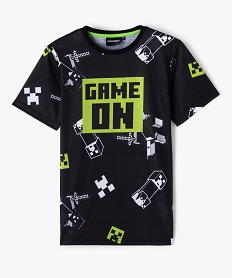 GEMO Tee-shirt garçon à manches courtes imprimé - Minecraft noir vif