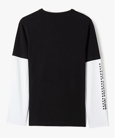 tee-shirt garcon a manches longues effet 2-en-1 noir tee-shirtsD561201_3