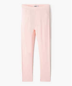 legging long uni en coton stretch fille roseD561401_4