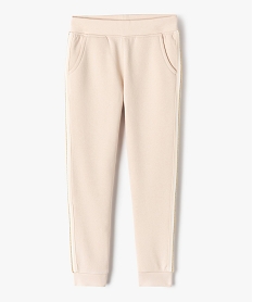 pantalon de jogging fille avec bande pailletee sur les cotes beigeD562101_1