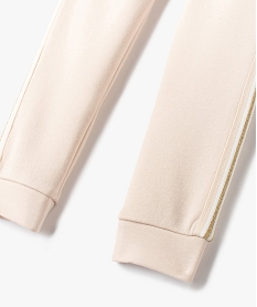 pantalon de jogging fille avec bande pailletee sur les cotes beige pantalonsD562101_3