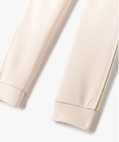 pantalon de jogging fille avec bande pailletee sur les cotes beigeD562101_3