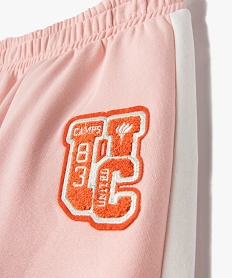 pantalon de jogging fille avec bandes contrastantes - camps united rose pantalonsD562201_2