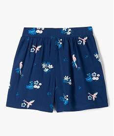 short fille fluide et ample a motif tropical bleu shortsD562501_1