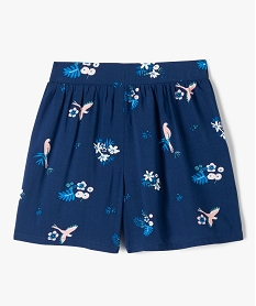 GEMO Short fille fluide et ample à motif tropical Bleu