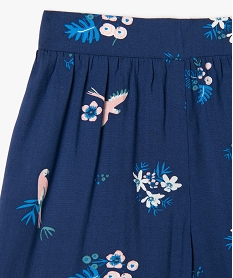 short fille fluide et ample a motif tropical bleu shortsD562501_2