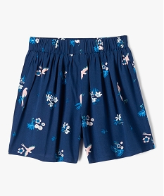 short fille fluide et ample a motif tropical bleu shortsD562501_3