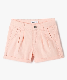 short large en toile de coton fille rose shortsD562801_1