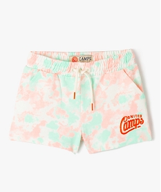 GEMO Short fille en maille motif tie and dye - Camps United Multicolore