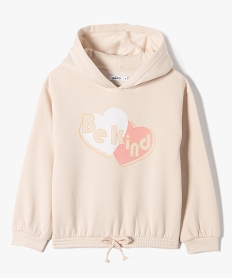 sweat fille a capuche avec bas resserre beige sweatsD564901_1