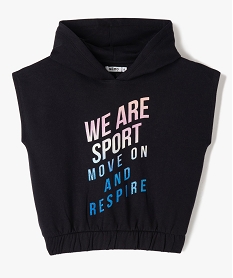 sweat fille a capuche sans manches noir sweatsD565201_4