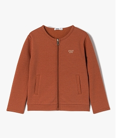 GEMO Sweat fille zippé à motifs pailletés Brun