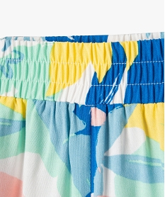 pantalon fille fluide a motifs feuillage exotique multicolore pantalonsD568601_2