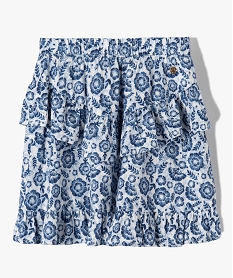 GEMO Jupe fille en viscose fleuri à volant - LuluCastagnette Bleu