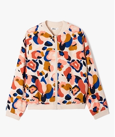 GEMO Veste fille zippée en viscose imprimée Multicolore