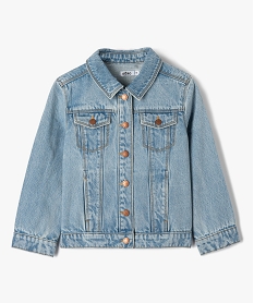 GEMO Veste en jean fille à boutons-pression Bleu