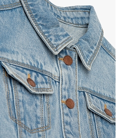 veste en jean fille a boutons-pression bleuD570101_2
