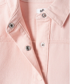 veste fille en denim avec poches plaquees rose blousons et vestesD570401_2